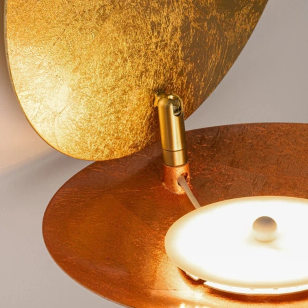 Lunara Nordic Moon LED Wall Lamp – Metal Gold/Red Copper for Bedroom