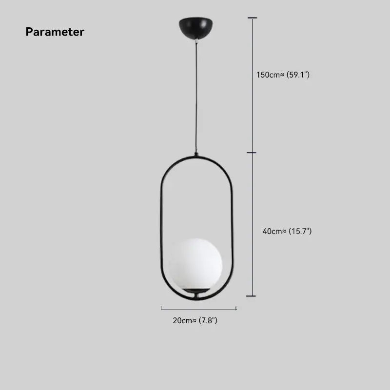 Modern Globe Pendant Light Dimension