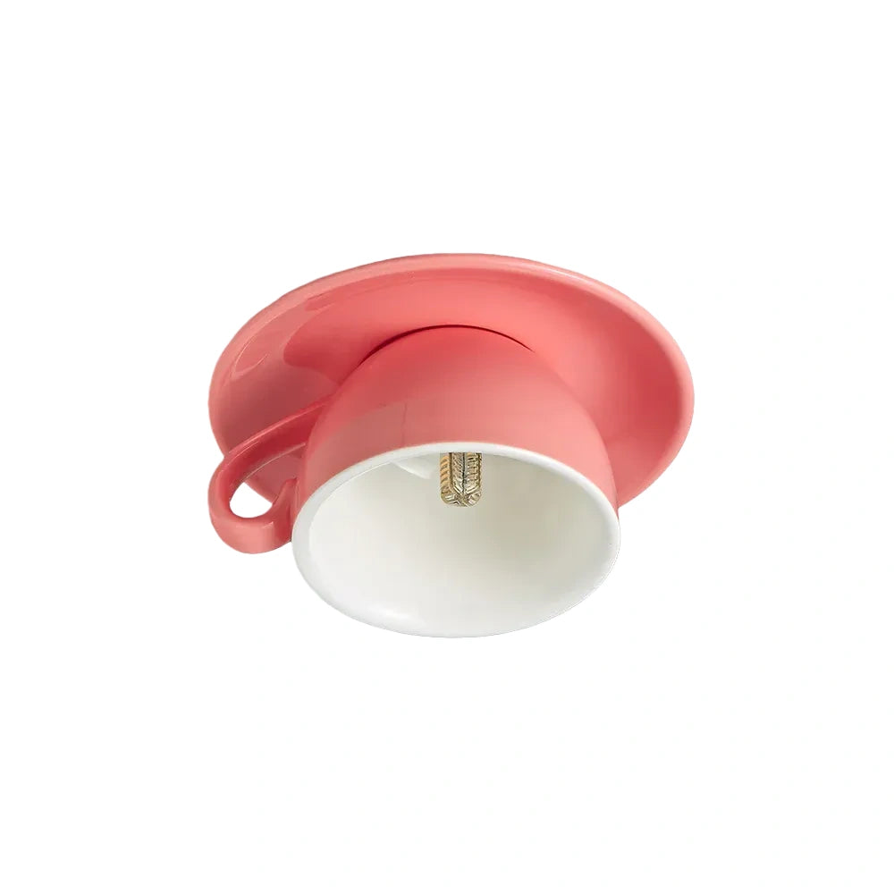 Lámpara de techo cerámica Vivara Art Deco - Diseño de taza con 7 opciones de color para dormitorio