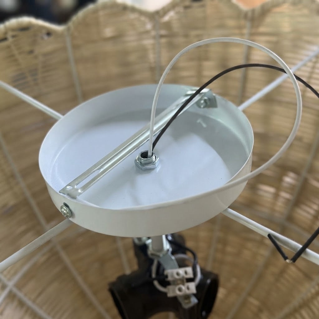 Lámpara de techo de ratán natural Bamburo -- Ratán natural para sala de estar, comedor y dormitorio