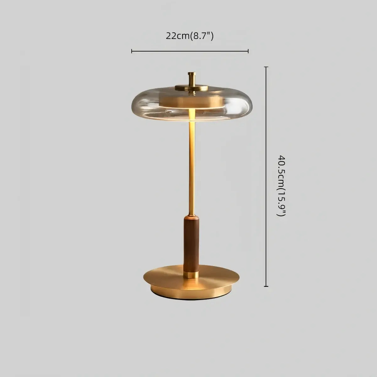 Vetro Classical Table Lamp -- Glass Walnut Brass for Bedoom