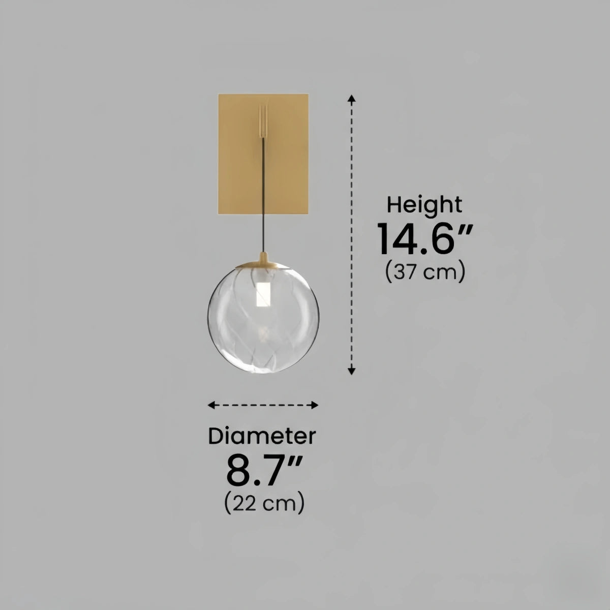 Excelis Modern Gold Globe Wall Sconce – Brushed Gold Finish Modern Elegant Design