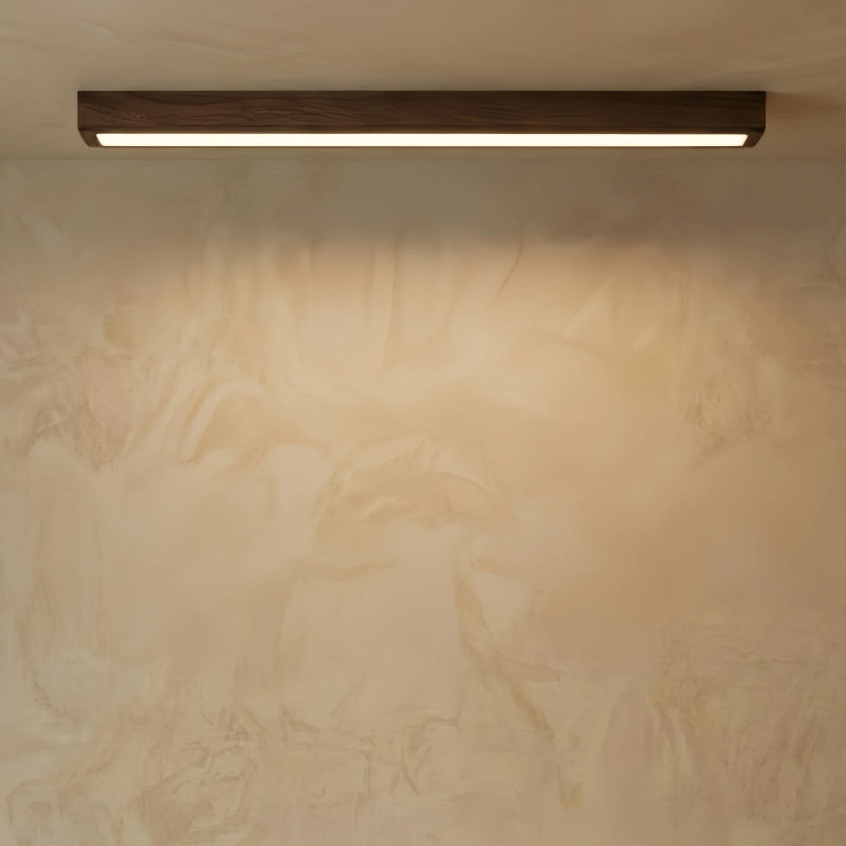 Zenno Minimalist Linear Ceiling Light -- Natural Wood/Walnut for Hallway