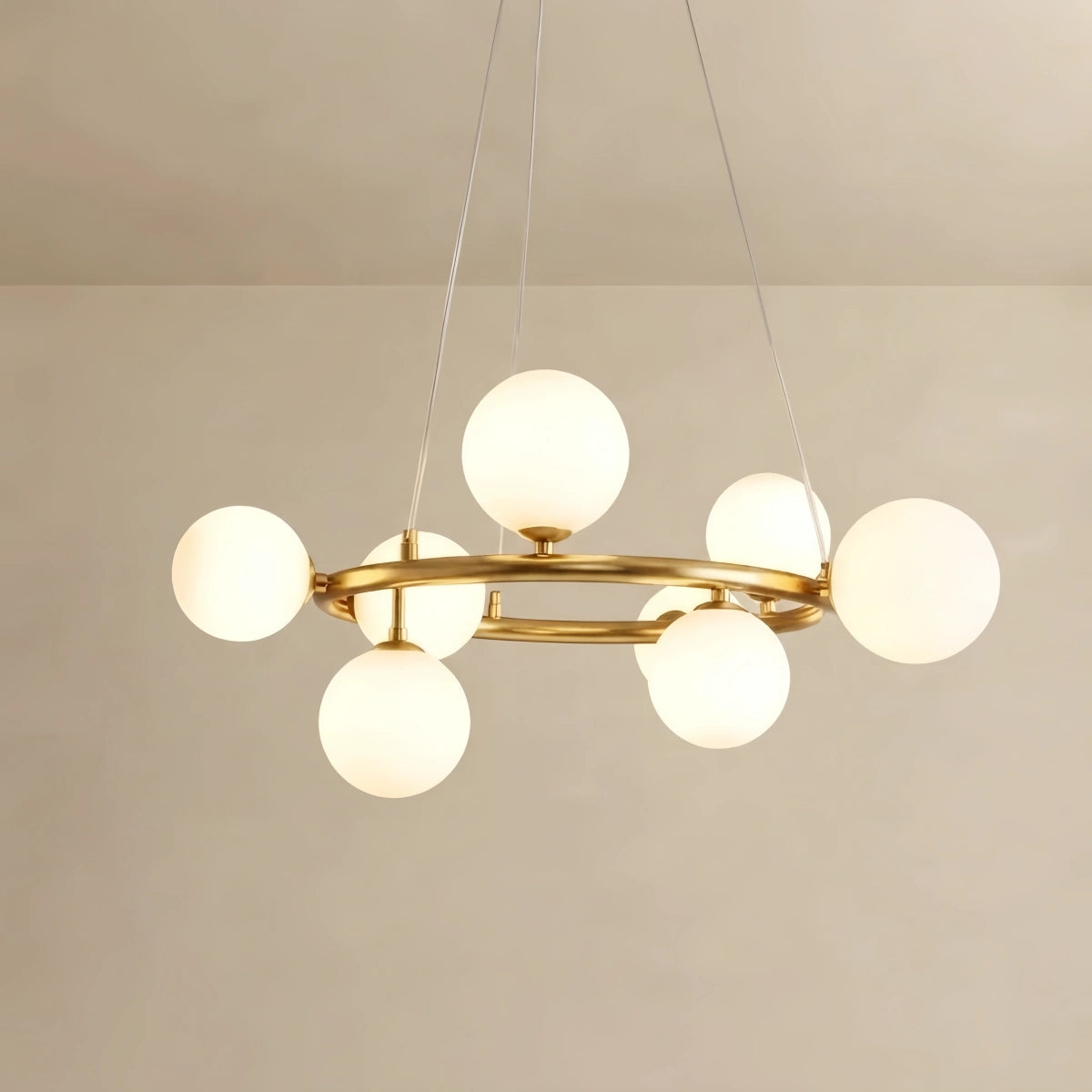Nebula Art Deco Gold Chandelier - Metal Frame with Bubble Design for Living Room
