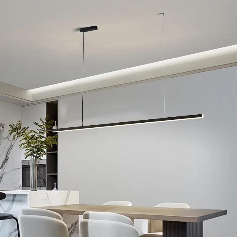 Arcato Modern LED Pendant Light – White/Black Metal/Glass for Dining Room