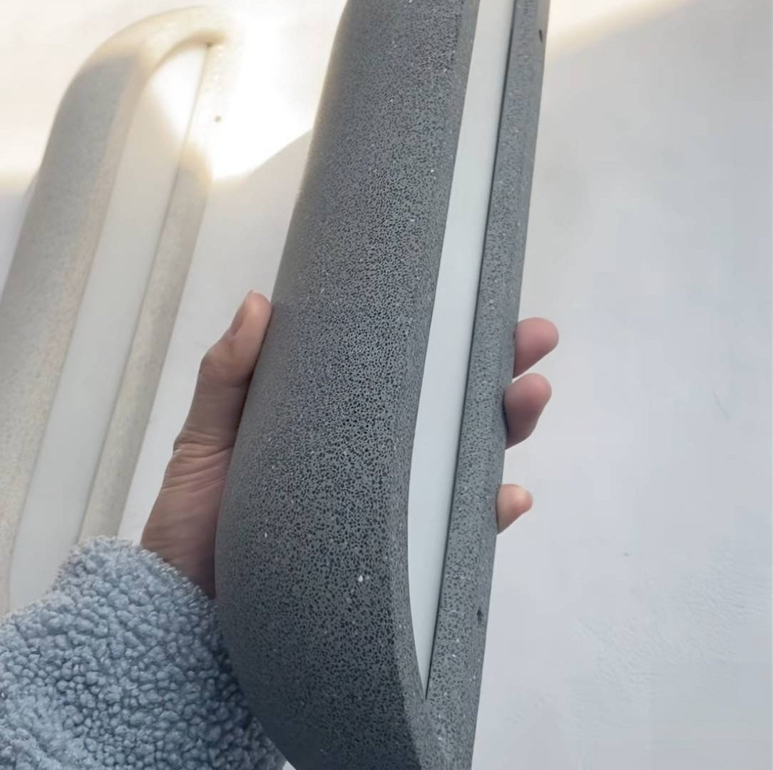 Aplique de pared exterior moderno Arcato con arco — Metal/Piedra negro/blanco para exteriores