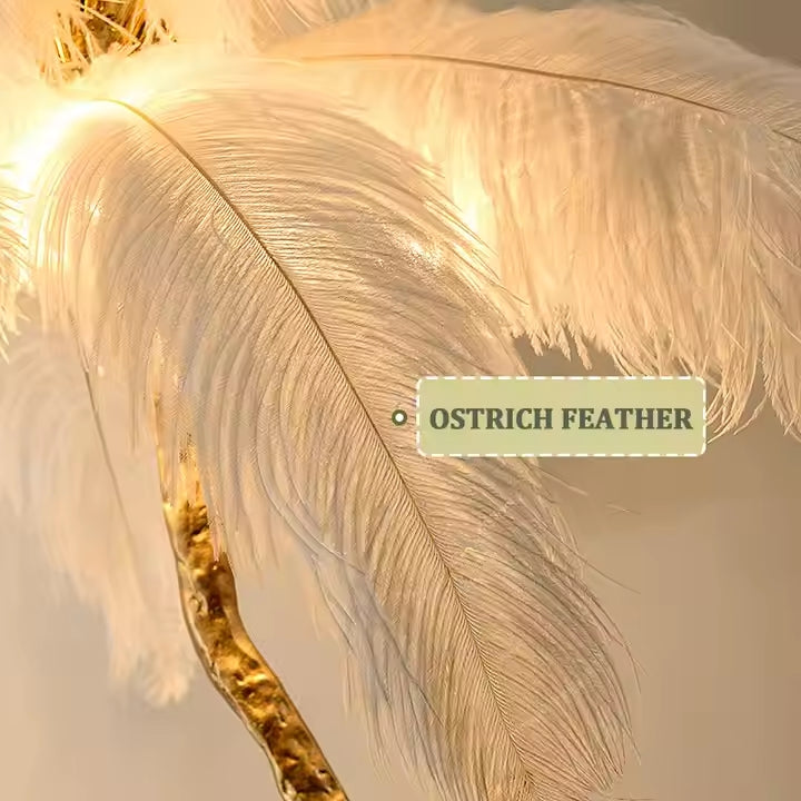 Lunara Nordic Feather Floor & Table Lamp – Luxury Lighting in 9 Colors Options Indoor