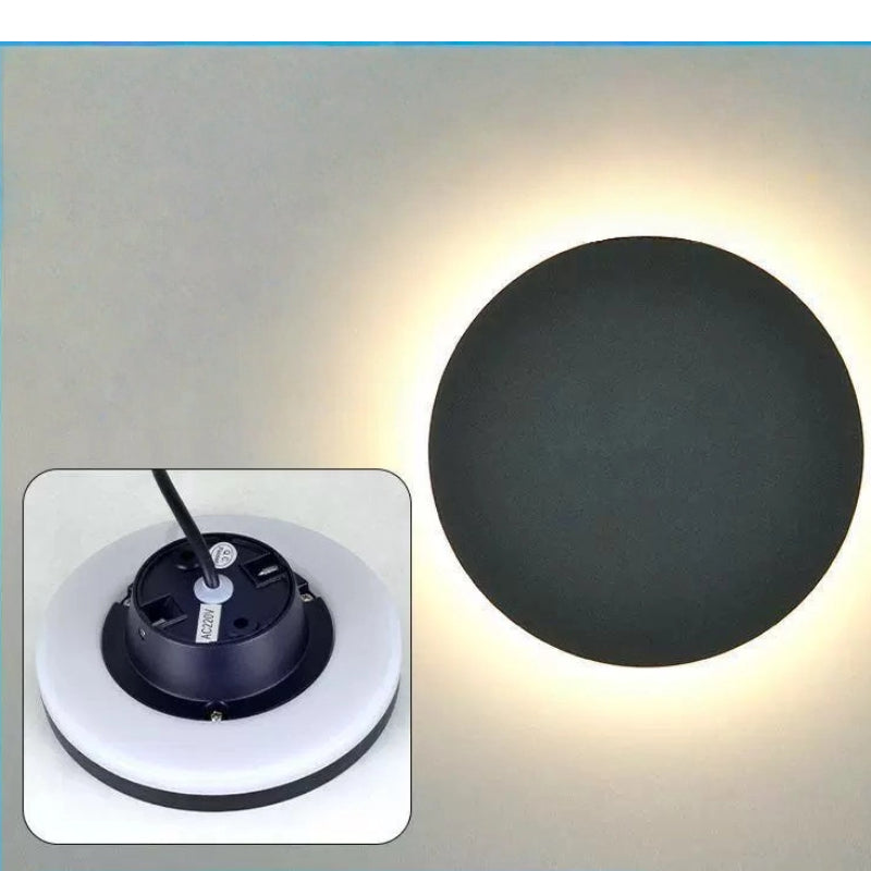 Solara Minimalist LED Outdoor Wall Lamp – Black/White Round/Square Porch Sensor Light