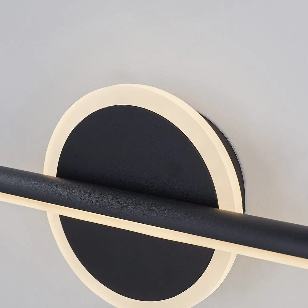 Arcato Minimalist Linear Vanity Light – Black/Gold Metal for Bathroom/Bedroom