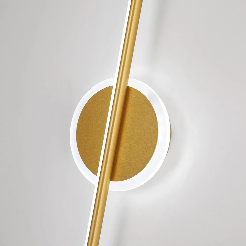 Arcato Minimalist Linear Vanity Light – Black/Gold Metal for Bathroom/Bedroom