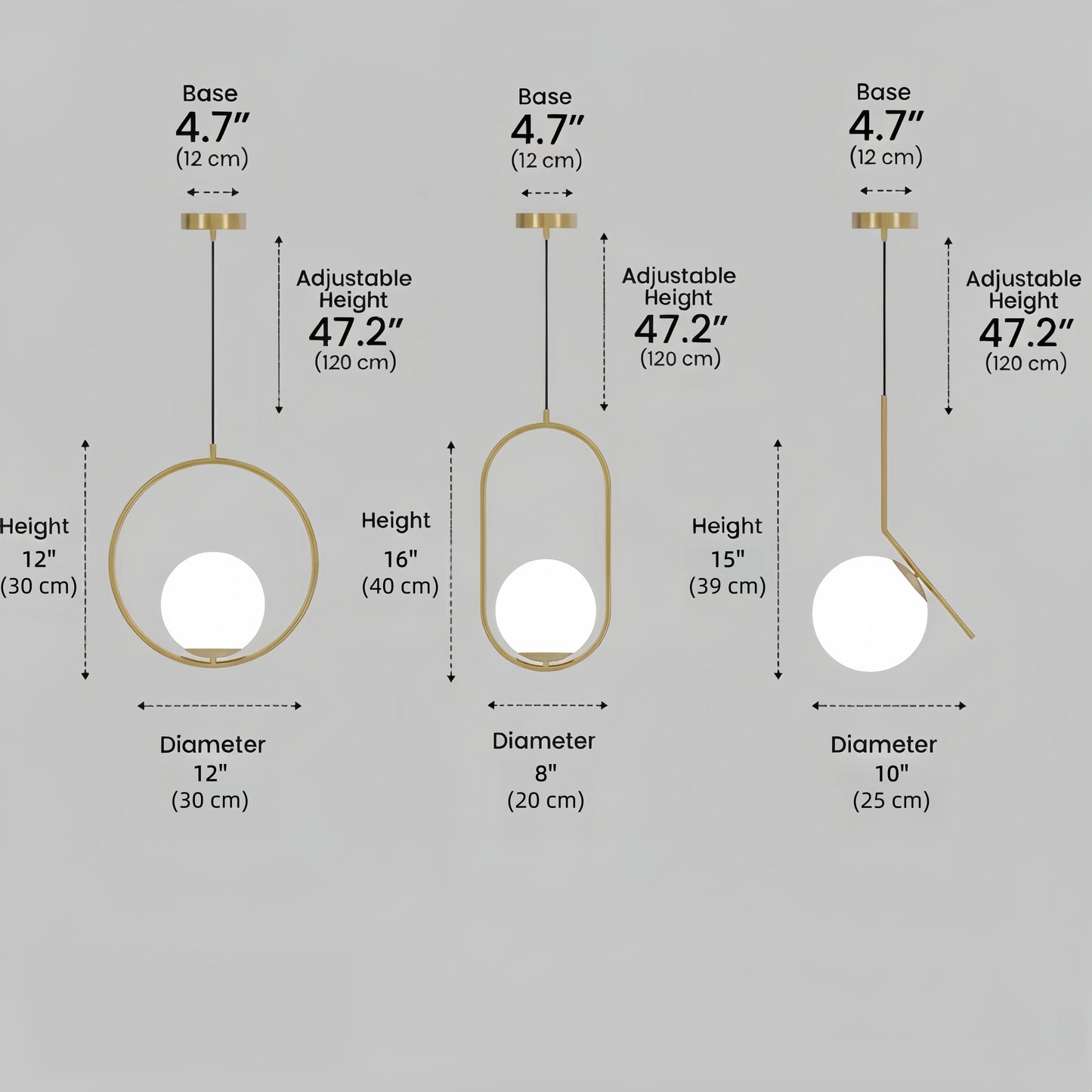 Velora Nordic Black/Gold Pendant Light in 5 Style for Dining Room/Living Room