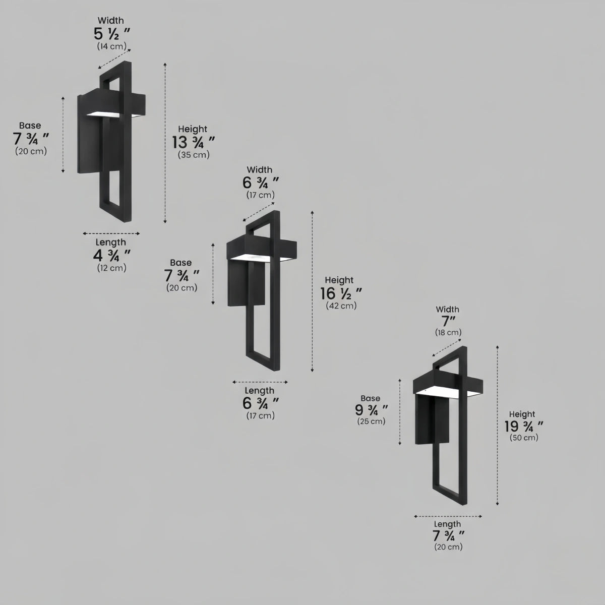 Arcato Minimalist Outdoor Wall Sconce - Waterproof Light in 3 Size for Outdoor