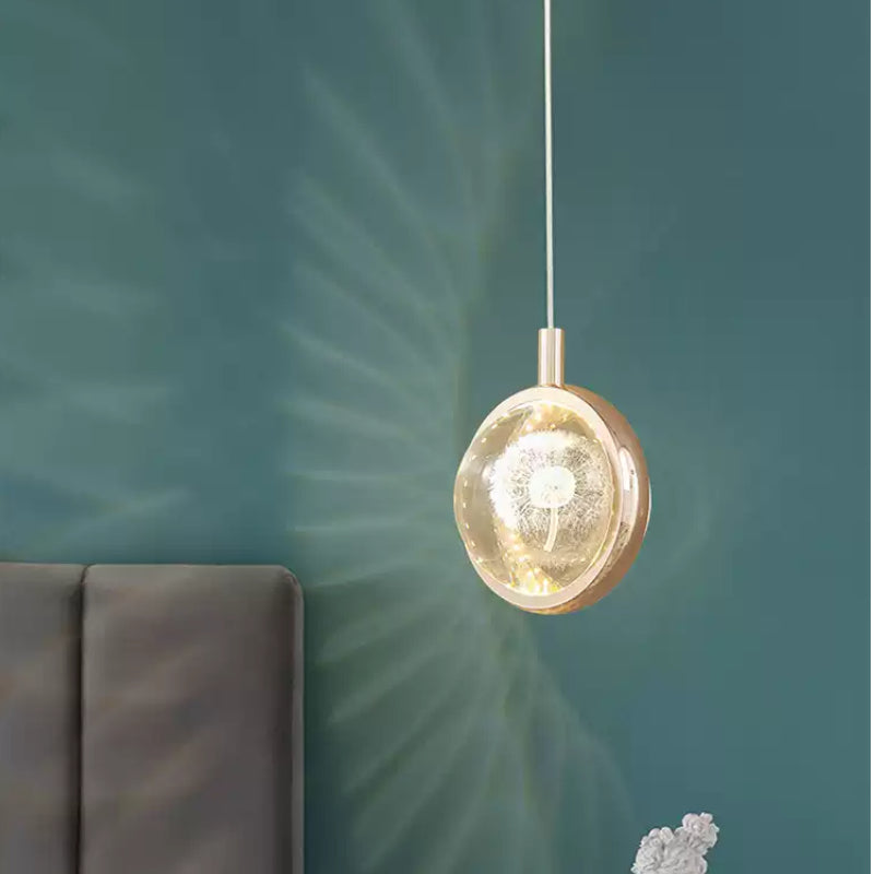 Vivara Art Deco Gold Pendant Light – Globular Metal/Crystal for Bedroom