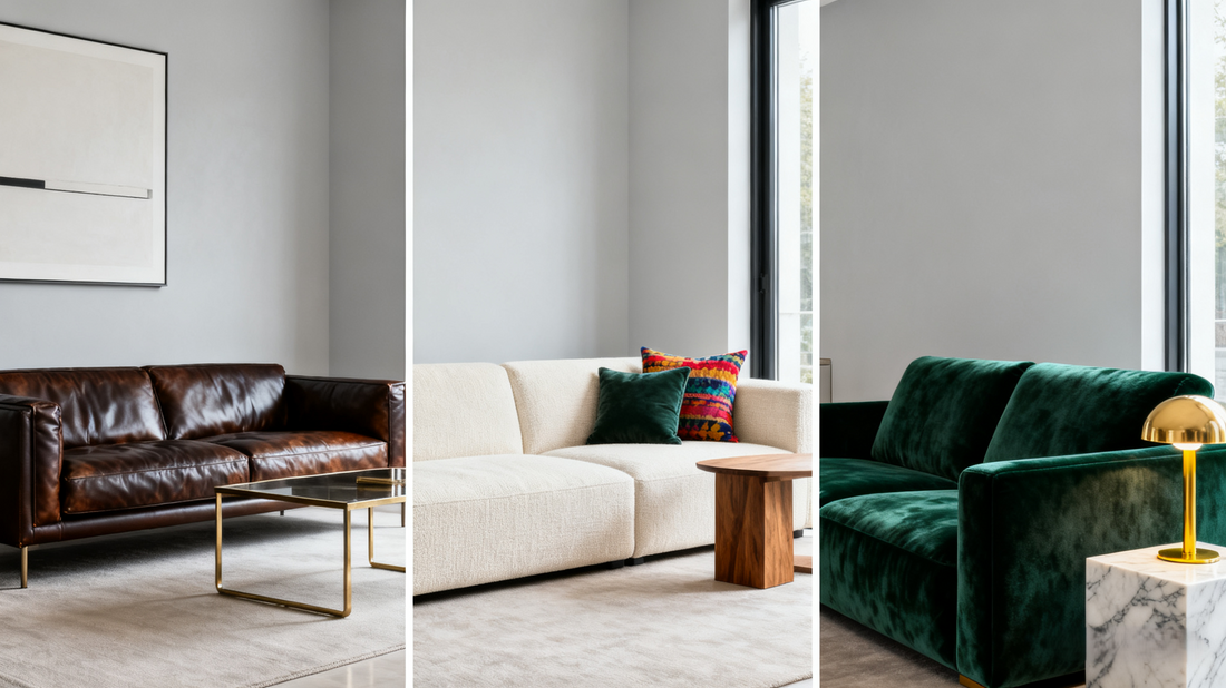Modern Sofa Materials: Leather, Fabric, and Velvet Compared for Your Living Room