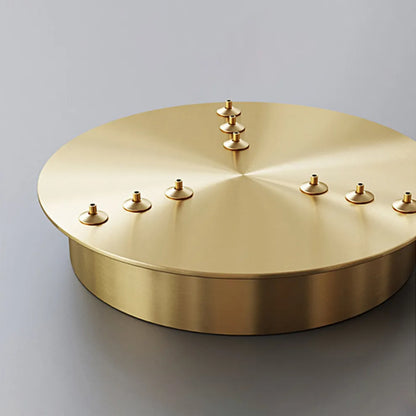 Lámpara colgante Excelis Royal - Aro de metal dorado/negro y cristal para comedor