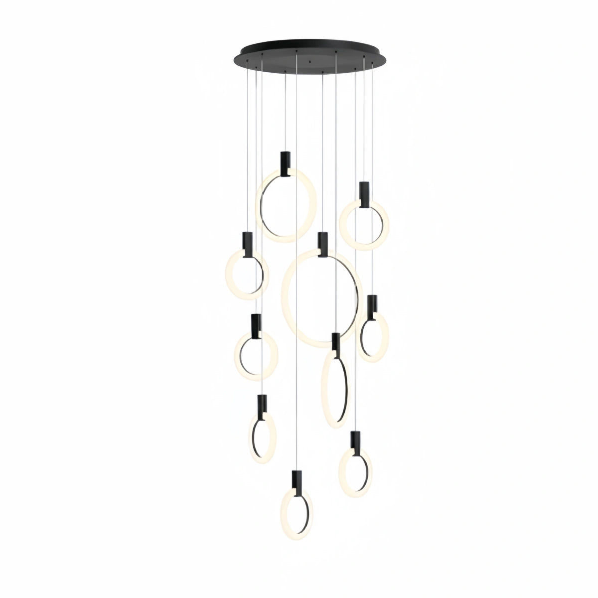 Excelis Luxury Layered Ring Chandelier – Concentric Design for Staircase & Living Room