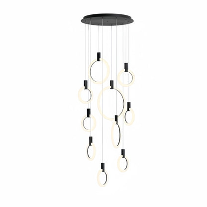 Excelis Luxury Layered Ring Chandelier – Concentric Design for Staircase & Living Room