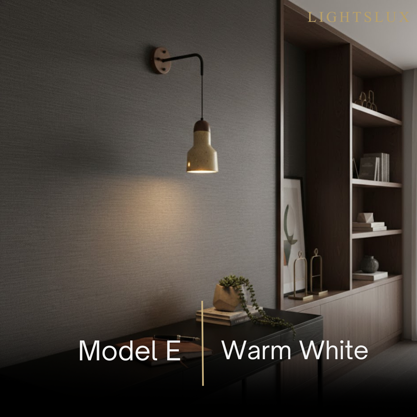 Wall Lamp — Travertine Shade Walnut Wood Socket for Bedside