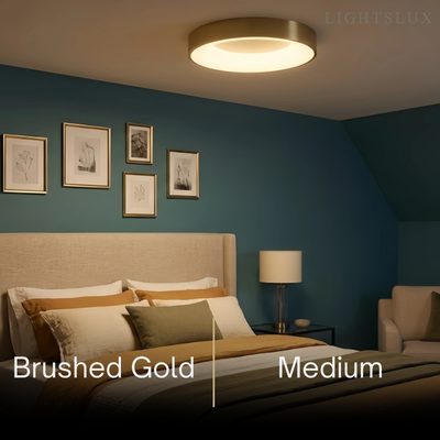 Lámpara de techo empotrable moderna Arcato - LED dorado/negro para sala de estar
