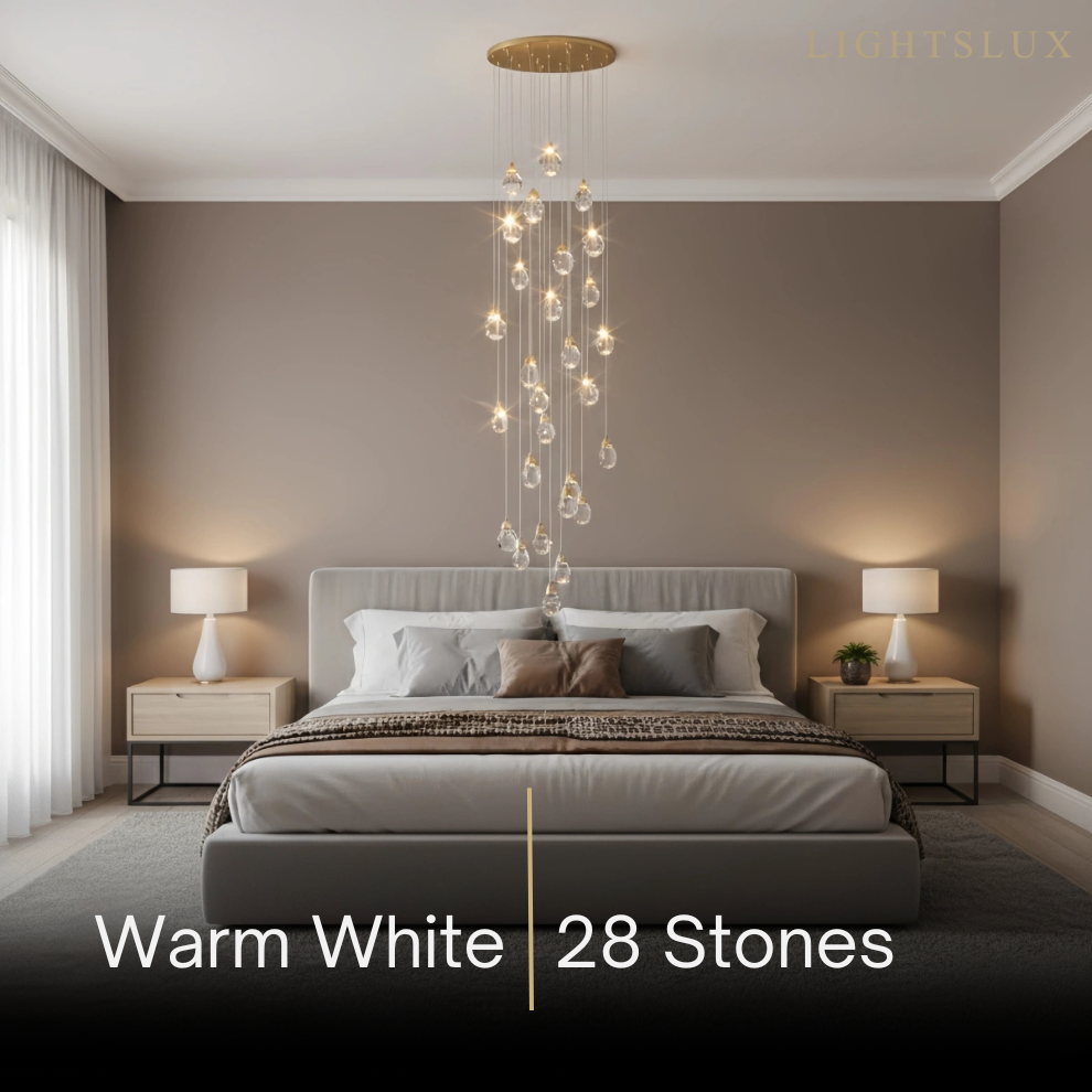 Luxury Crystal Chandelier - Shimmering Fixture for Dining Room & Grand Interiors