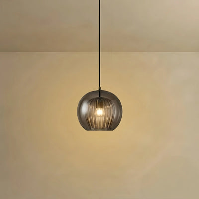 Vetro Nordic Globe Pendant Light – Clear or Amber Glass for Bedroom