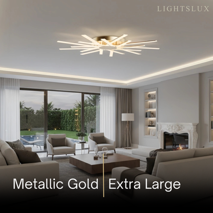 Nebula Modern Star Radiating Ceiling Light – Black/GoldAcrylic Rods for Living Room