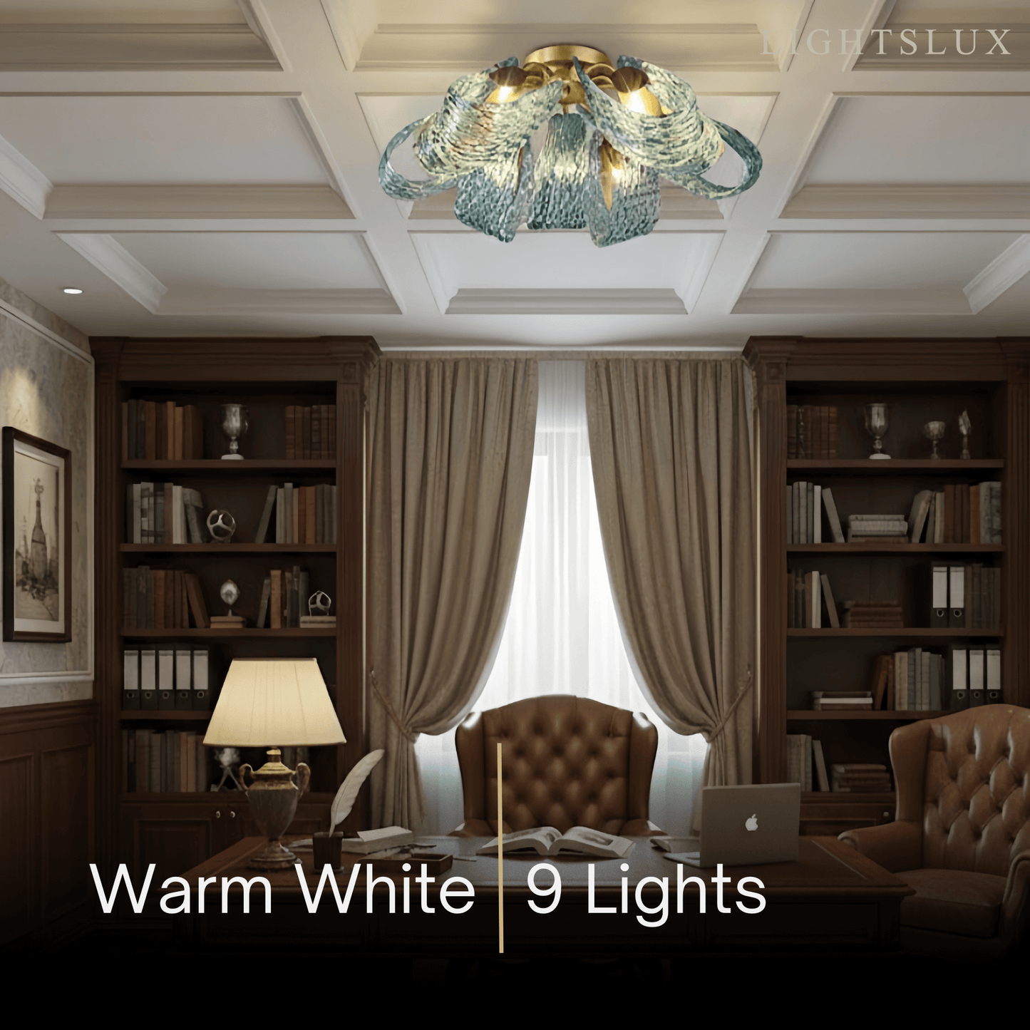 Art Deco Peacock Chandelier – Blue Feather Art Glass Contemporary for Dining Room Bedroom