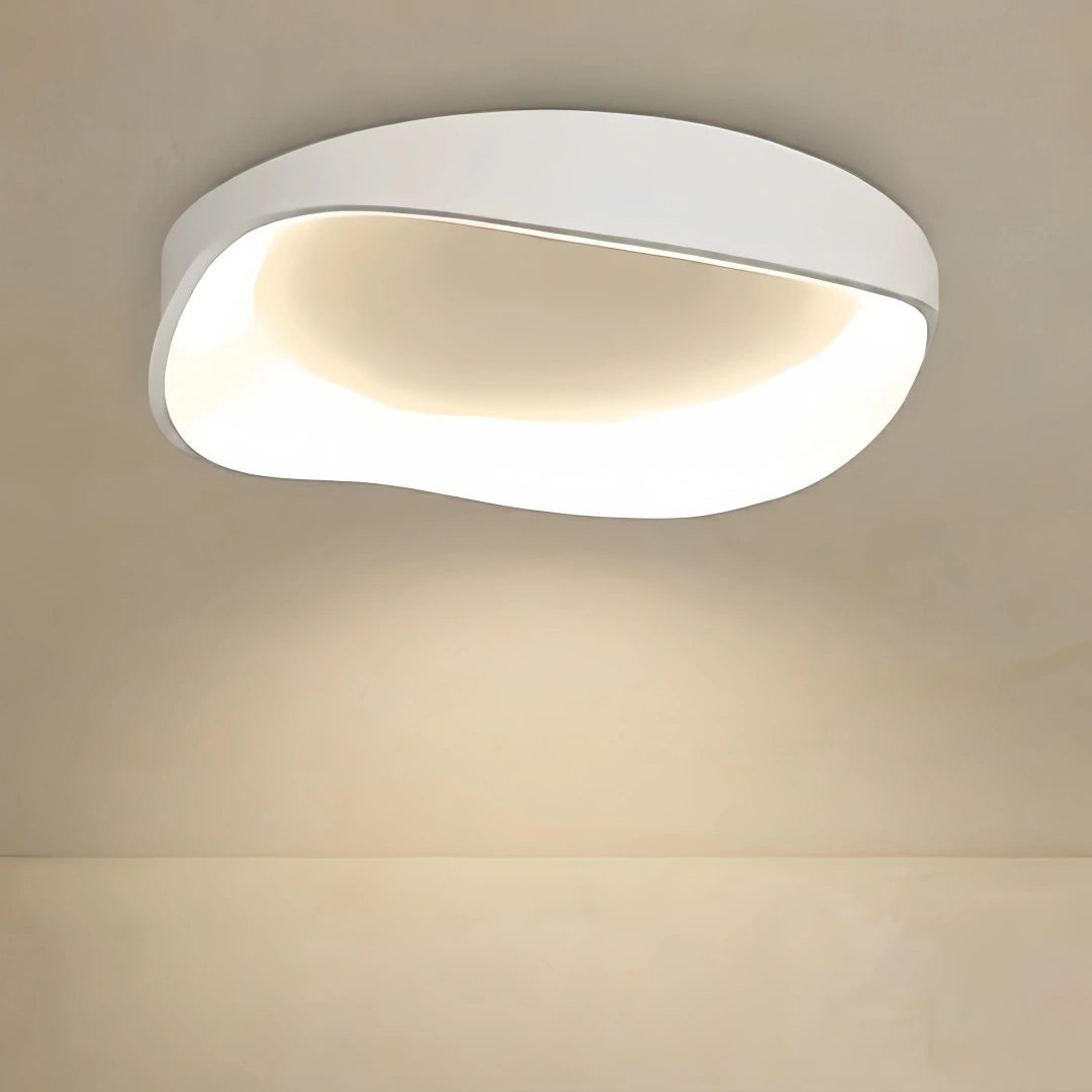 Crema Modern White LED Flush Mount Ceiling Light – Metal /Acrylic for Living Room