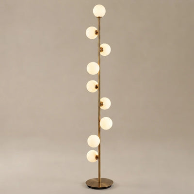 Excelis Modern Floor Lamp – Slim Design with Glass Globe for Living Room