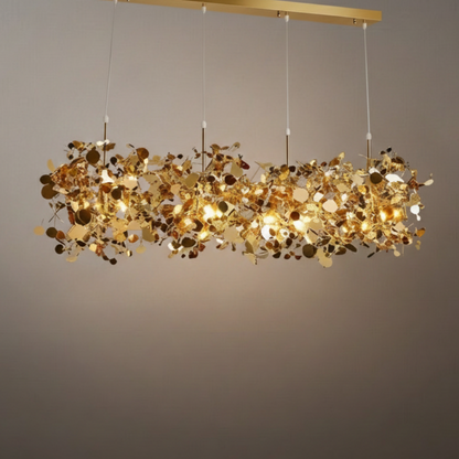 Excelis Art-Deco-Cluster-Kronleuchter – Luxuriöses Gold/Silber-Metall für das Esszimmer