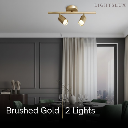 Arcato Minimalist Linear Track Light – Brushed Gold/Matte Black for Living/Study Room