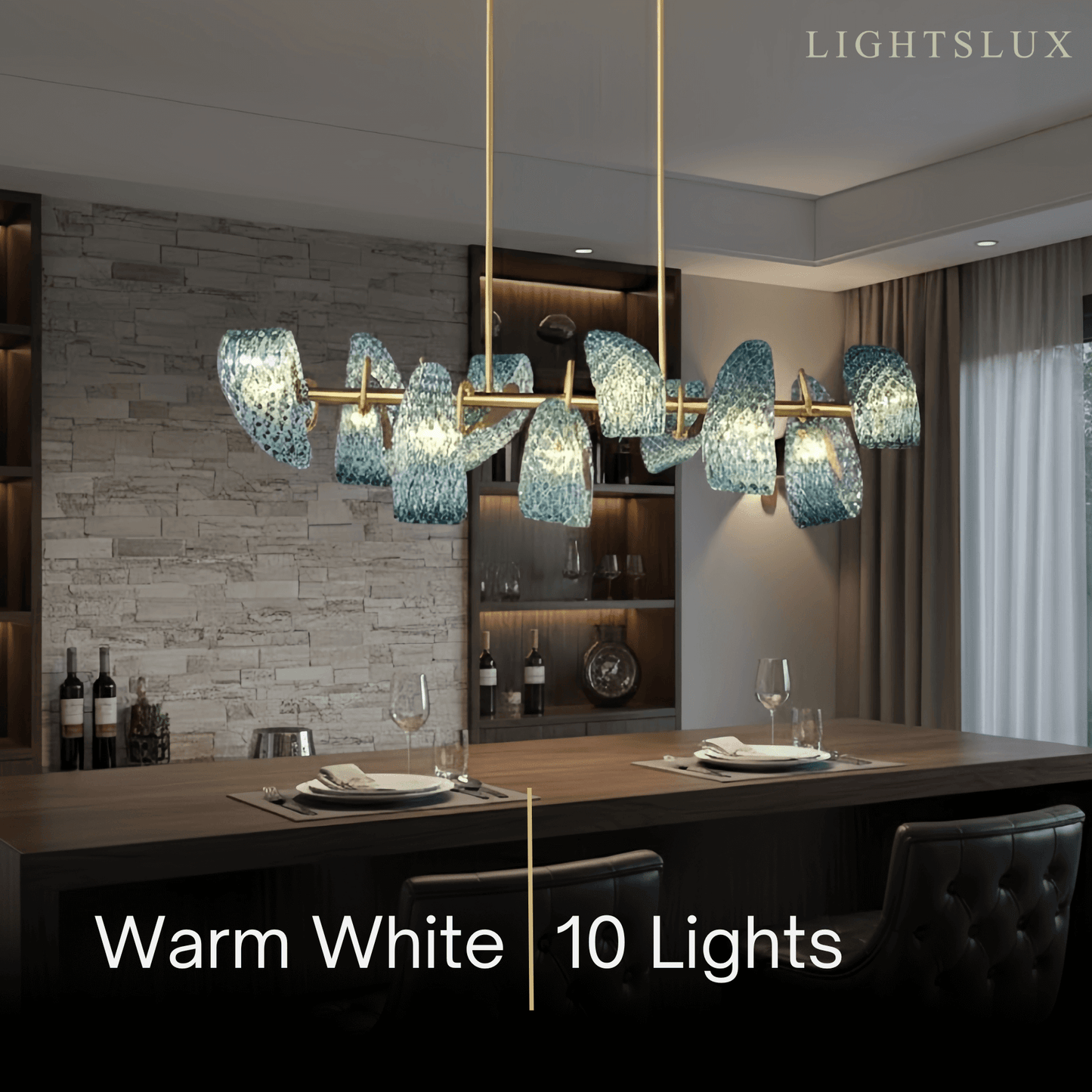 Art Deco Peacock Chandelier – Blue Feather Art Glass Contemporary for Dining Room Bedroom