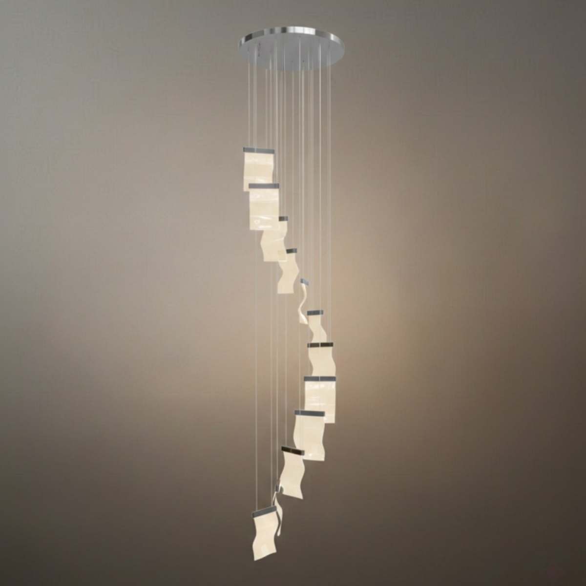 Excelis Royal Leaf-Layered Chandelier – Acrylic in Metallic Gold or Black Ash Dimmable
