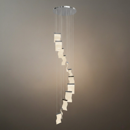 Excelis Royal Leaf-Layered Chandelier – Acrylic in Metallic Gold or Black Ash Dimmable
