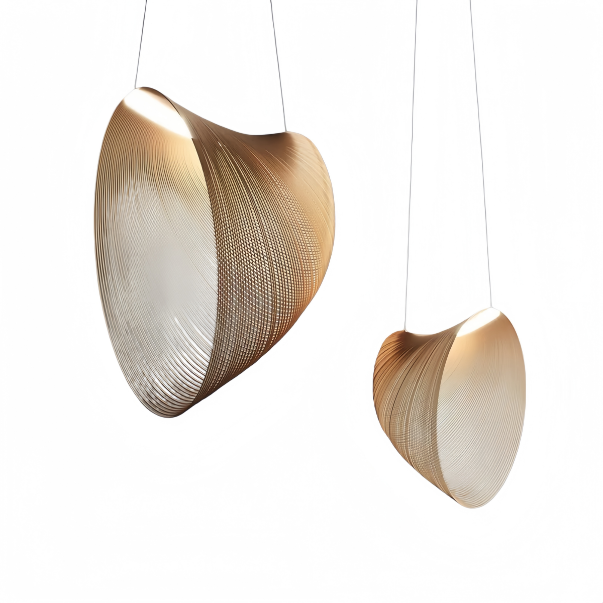 Zenno Art Deco Pendant Light - Irregular Wooden Design for Dining Room