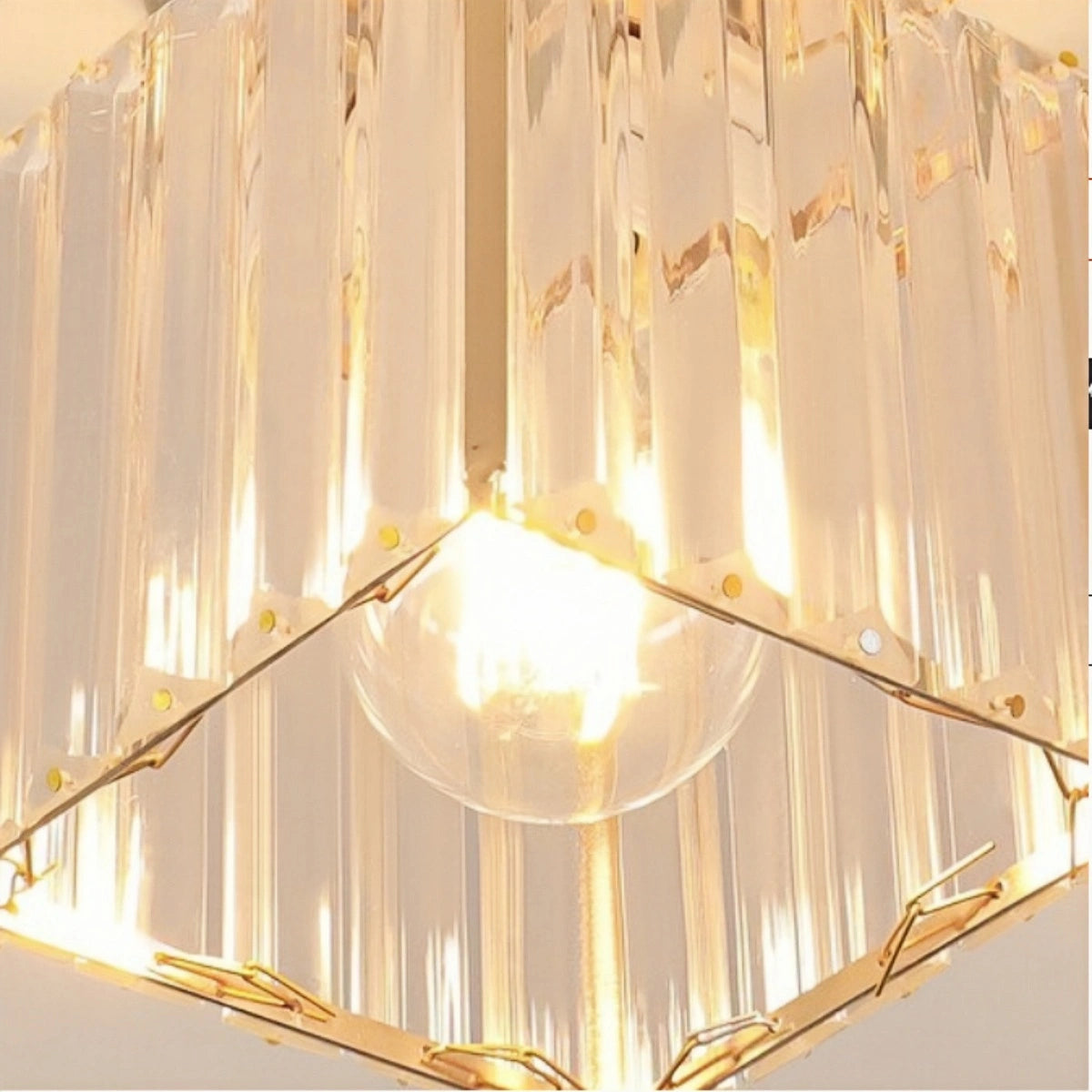 Lámpara de techo moderna Vetro con diseño de metal/cristal en negro/dorado/plateado para dormitorio