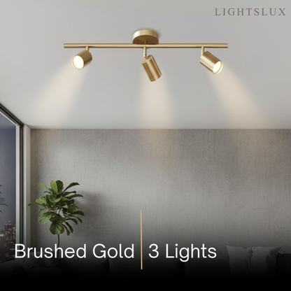 Arcato Minimalist Linear Track Light – Brushed Gold/Matte Black for Living/Study Room