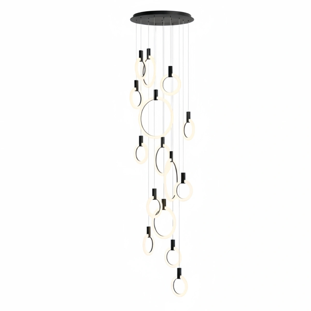 Excelis Luxury Layered Ring Chandelier – Concentric Design for Staircase & Living Room