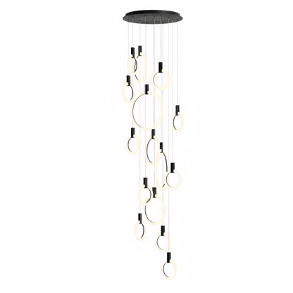 Excelis Luxury Layered Ring Chandelier – Concentric Design for Staircase & Living Room