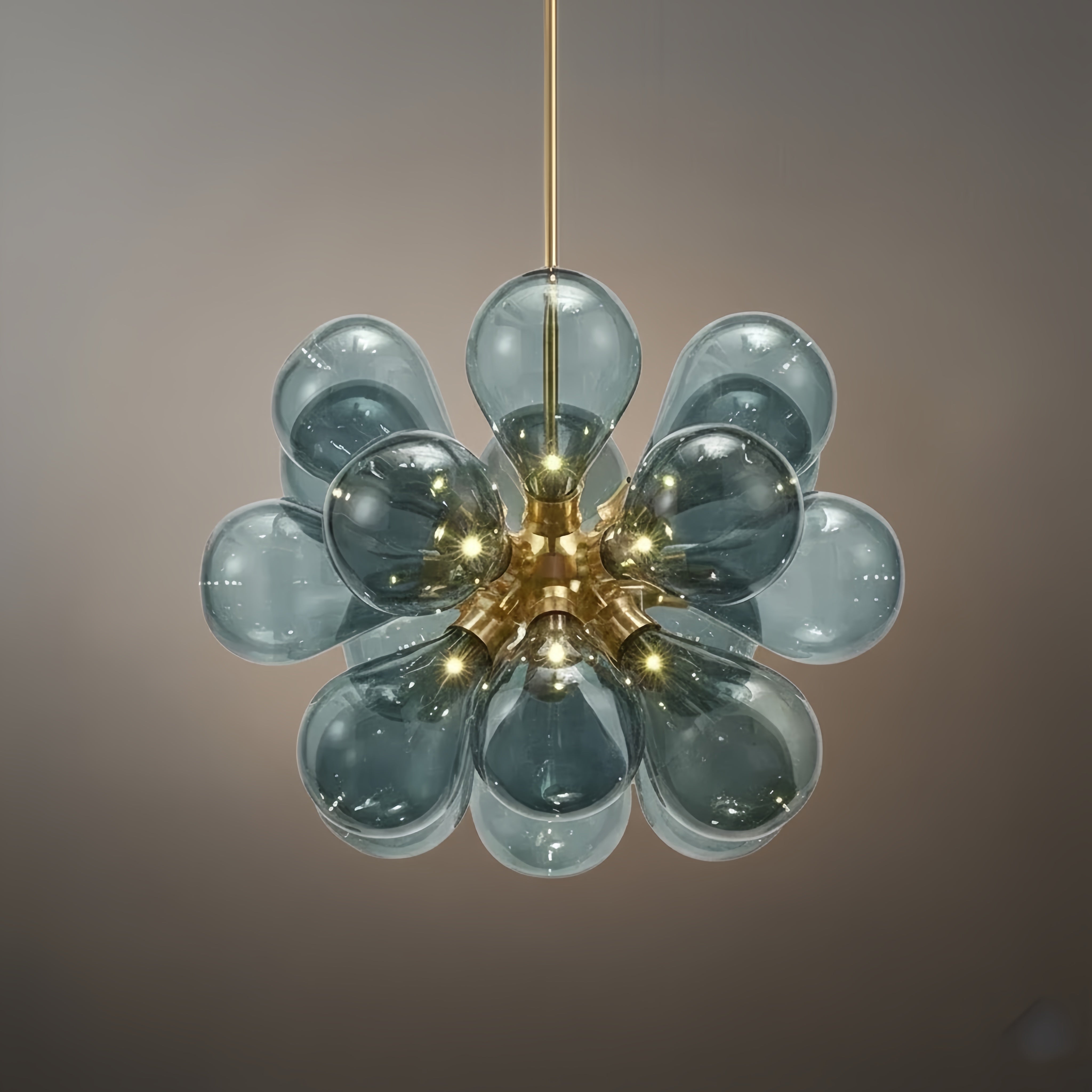 Chandelier – Blue/Purple/White Glass for Living Room