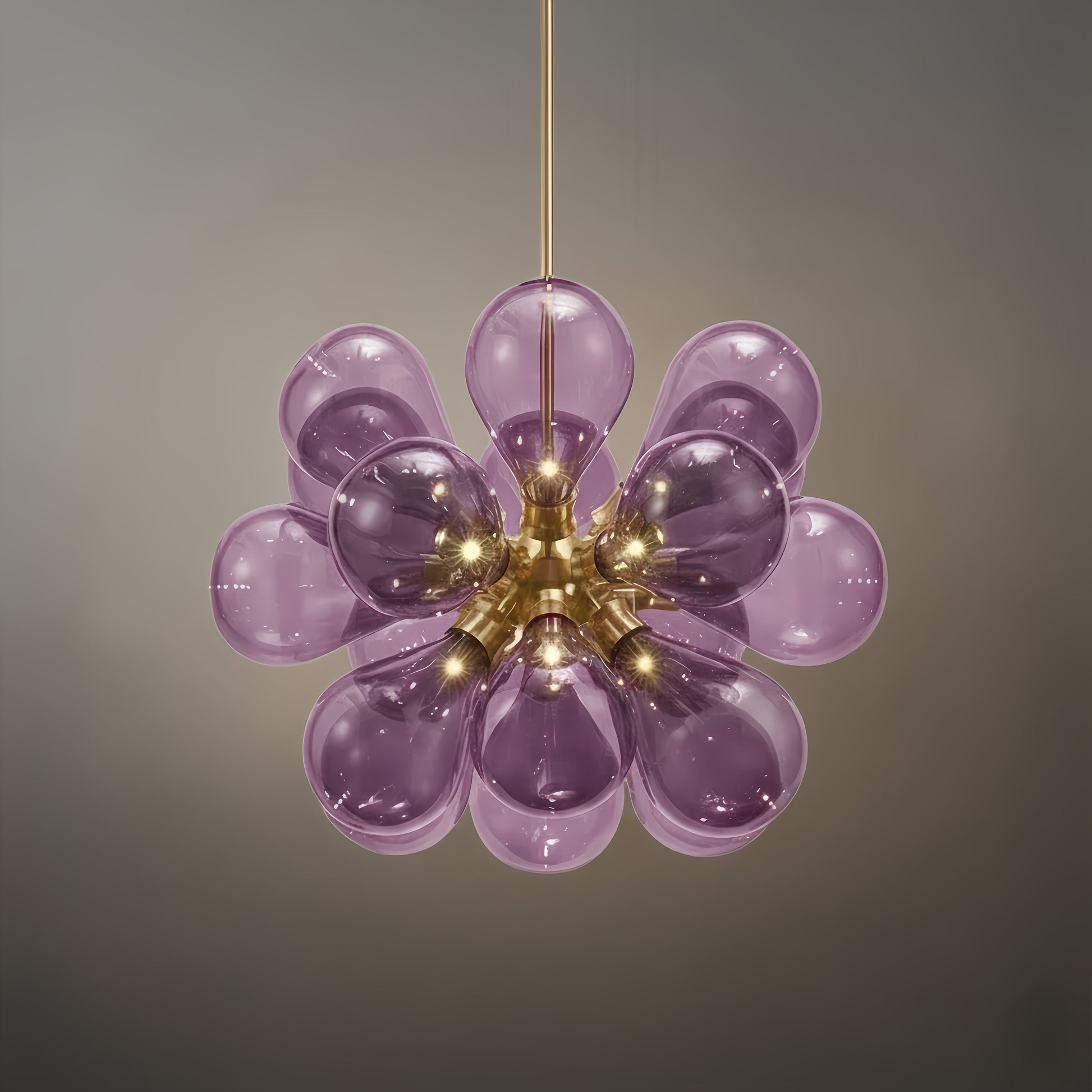 Chandelier – Blue/Purple/White Glass for Living Room