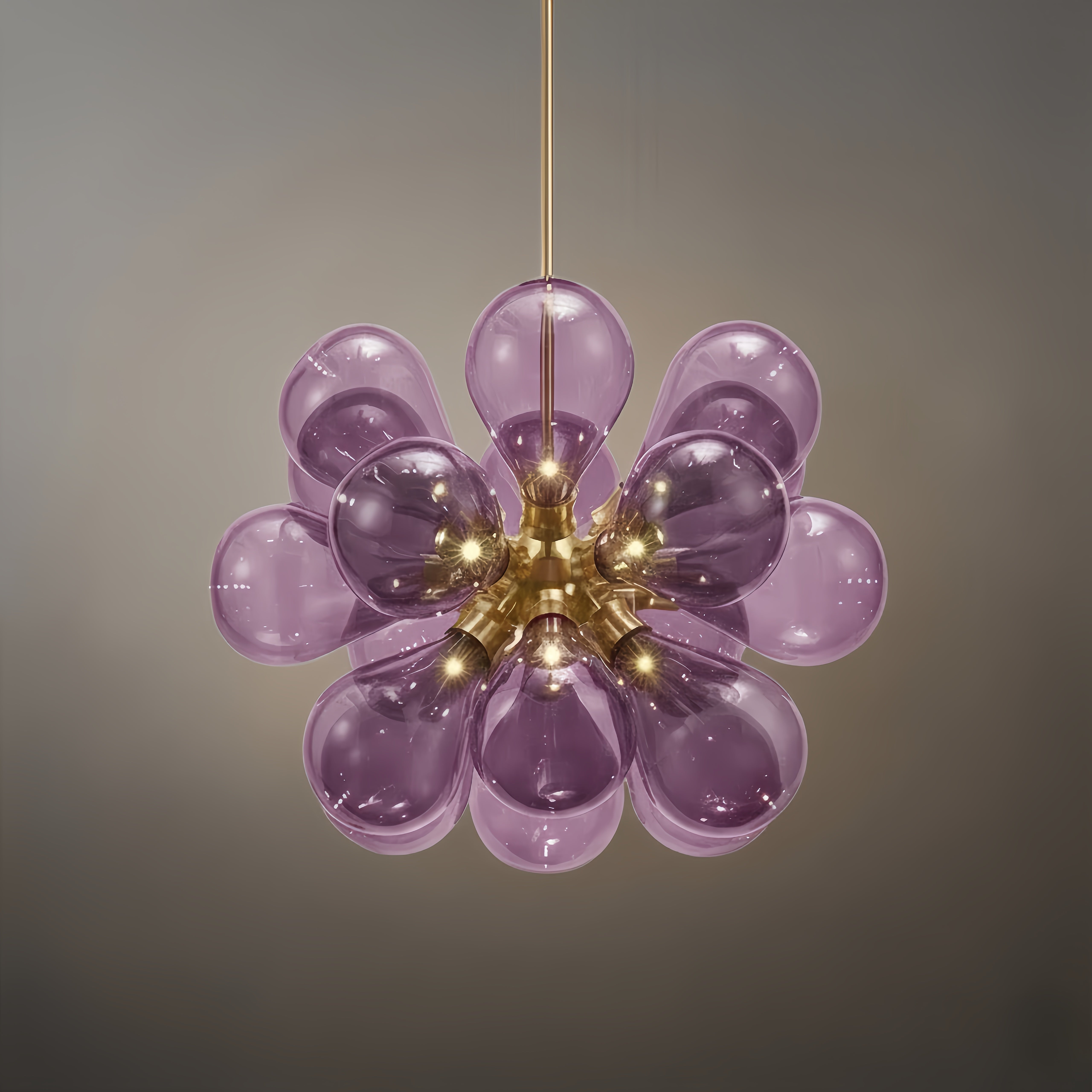 Chandelier – Blue/Purple/White Glass for Living Room
