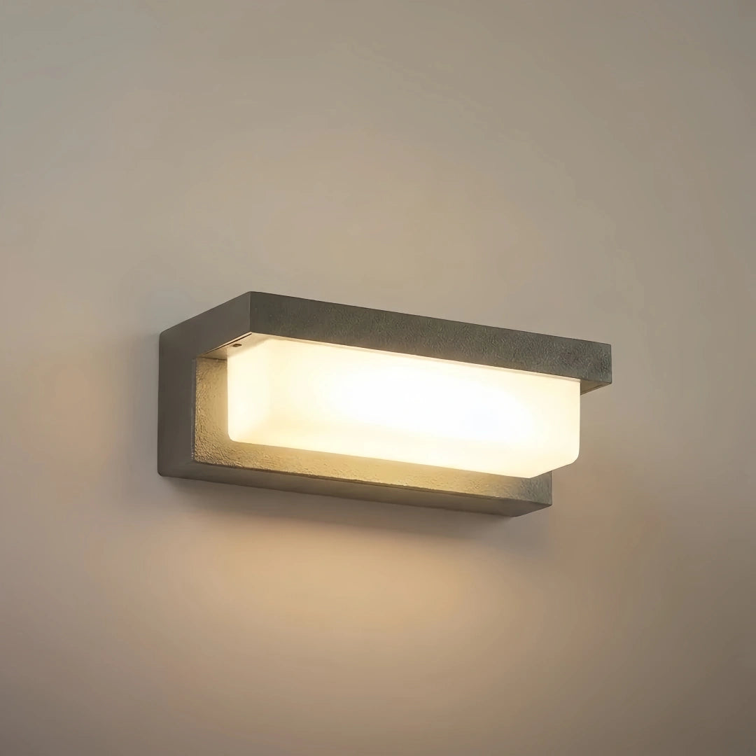 Arcato Modern Outdoor Wall Lamp - Black Metal & Acrylic Rectangular Design for Garden