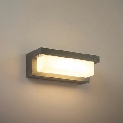 Arcato Modern Outdoor Wall Lamp - Black Metal & Acrylic Rectangular Design for Garden