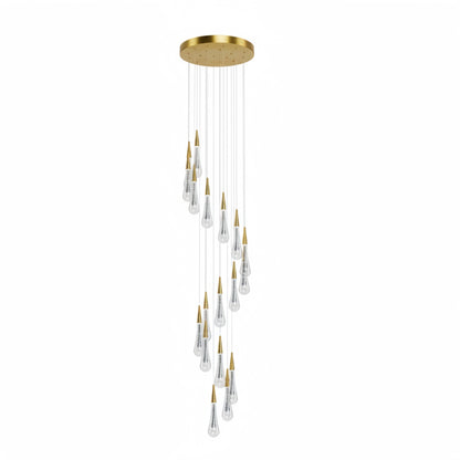 Excelis Luxury Crystal Drop Chandelier with Spiral Design