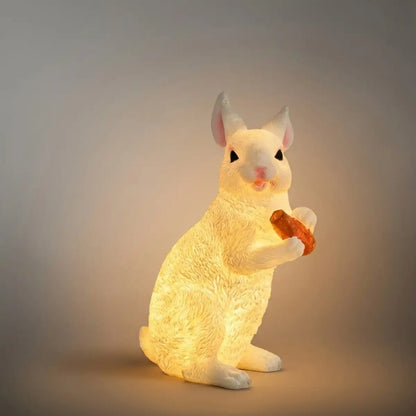 Easter Bunny Outdoor Light – Cute Sitting & Carrot Bunny Garden Lamp