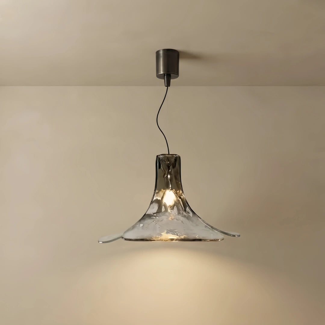 Vetro Art Deco Flared Glass Pendant Light -- Green/Grey/White for Dining Room