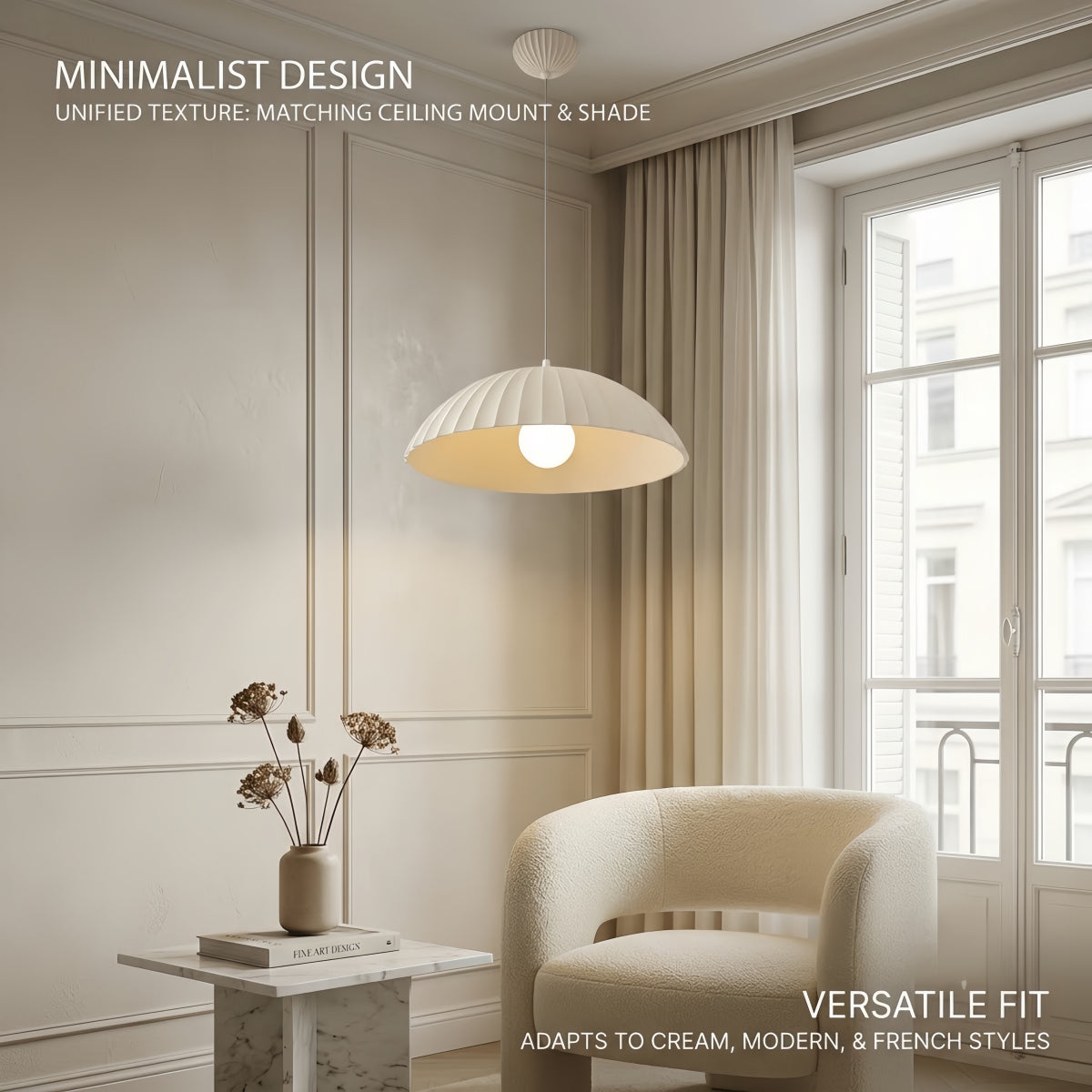 Crema Modern Single-Head Pendant Light -- for Dining Room
