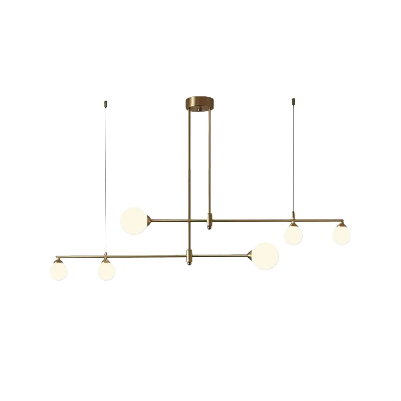 Nebula Modern Glass Bubble Chandelier - Gold Metal Frame for Dining/Living Room