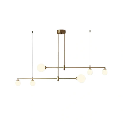 Nebula Modern Glass Bubble Chandelier - Gold Metal Frame for Dining/Living Room